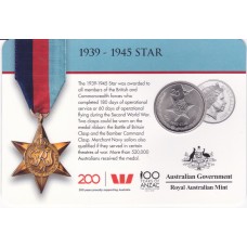 2017 20¢ Legends of the Anzacs - 1939-1945 Star Carded/Coin